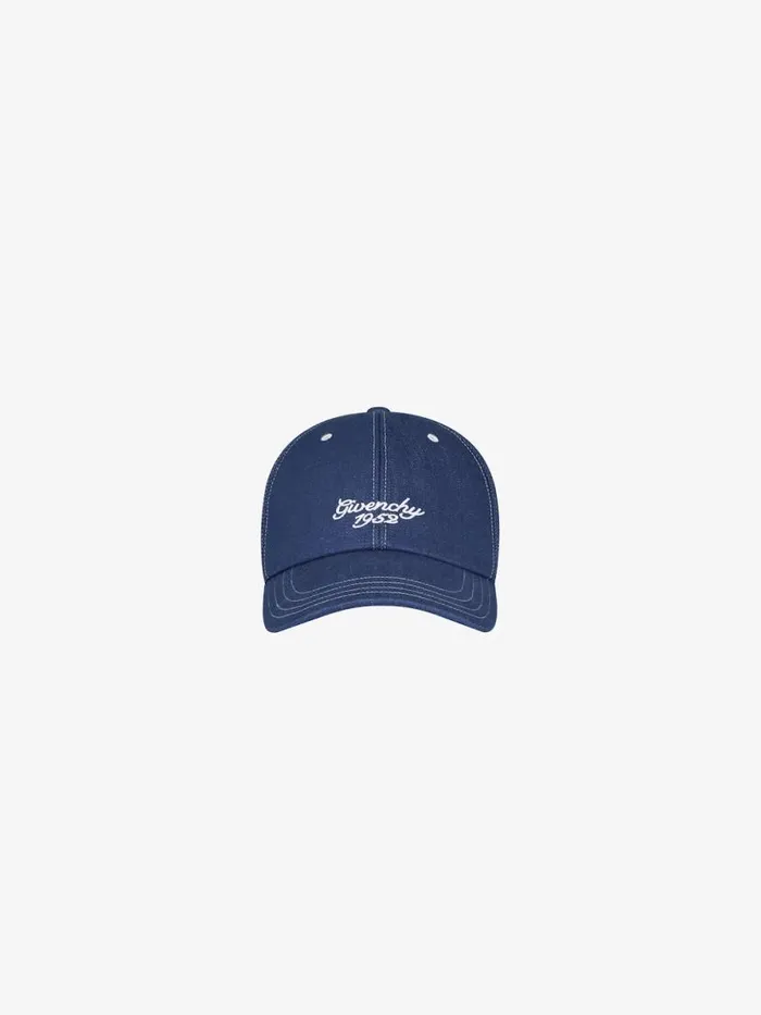 1952 Embroidered Cap In Denim Purpleblue Men Givenchy Beanies and Caps
