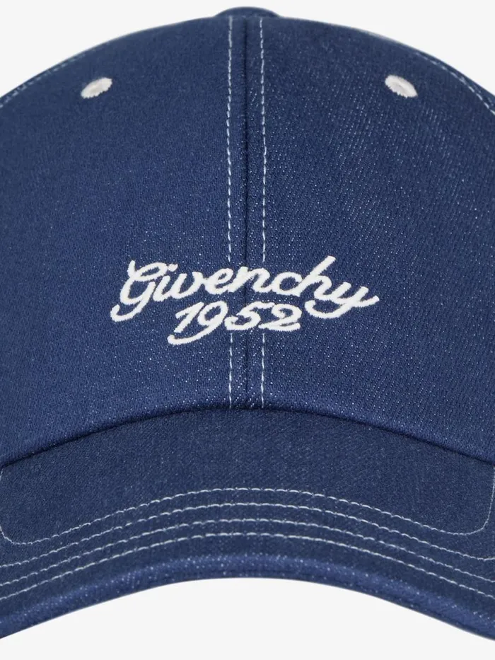 1952 Embroidered Cap In Denim Purpleblue Men Givenchy Beanies and Caps