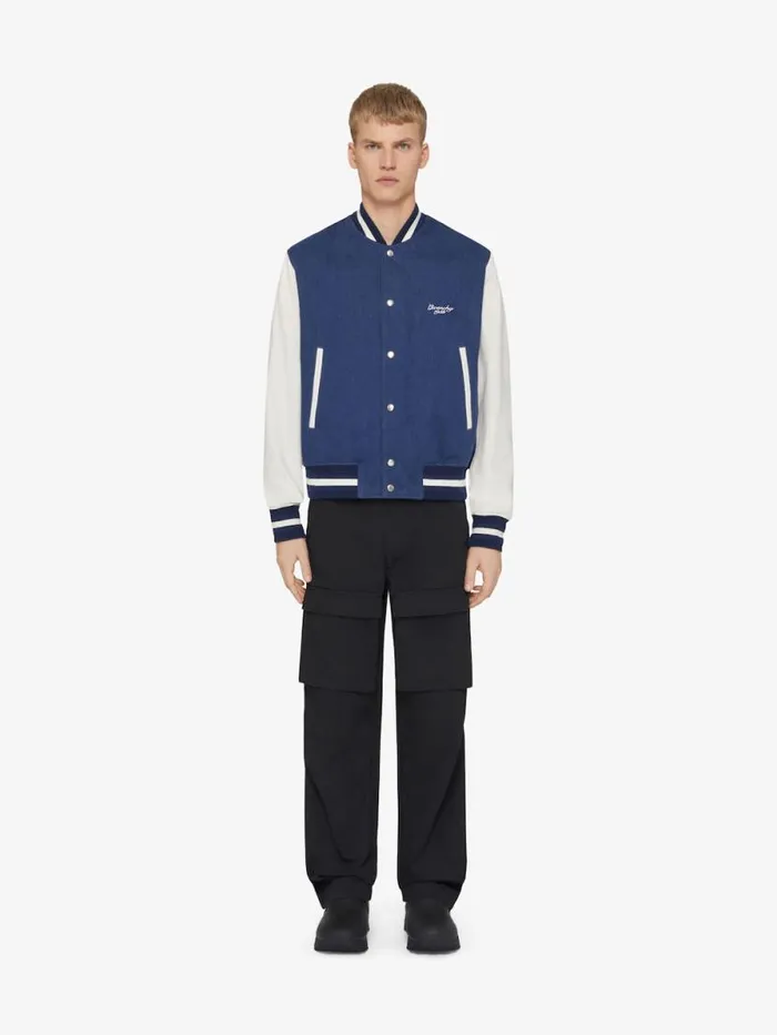 1952 Varsity Jacket In Denim Bluewhite Men Givenchy Coats and Jackets