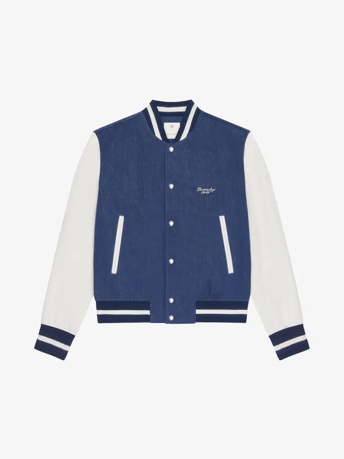 1952 Varsity Jacket In Denim Bluewhite Men Givenchy Coats and Jackets