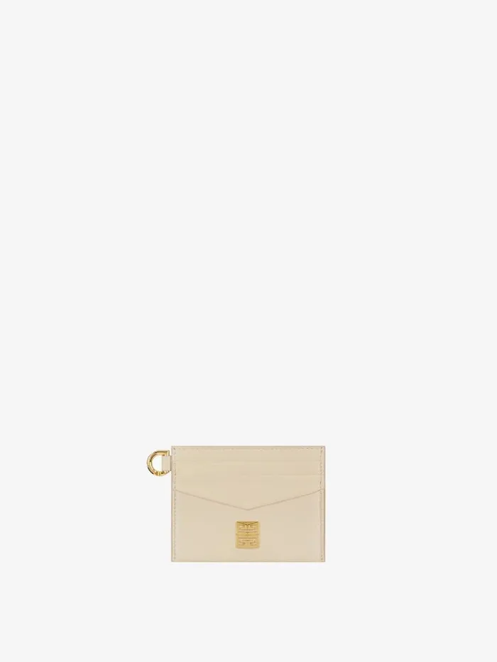 4g Card Holder In Grained Leather Natural Beige Women Givenchy Wallets and Card Holders