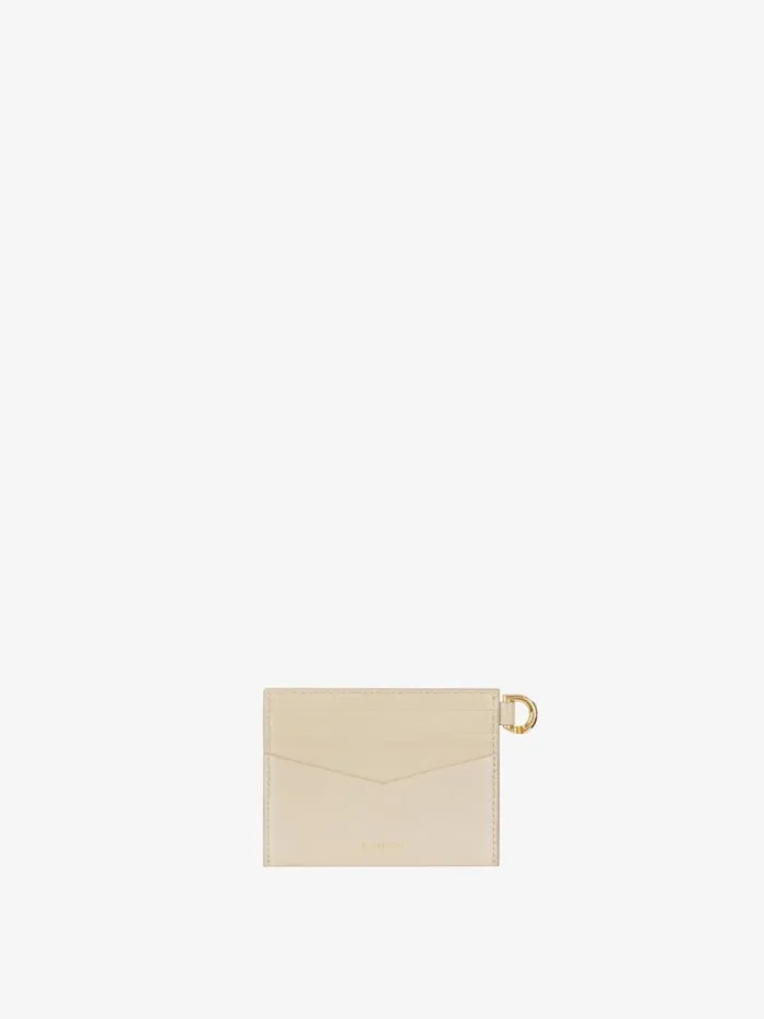 4g Card Holder In Grained Leather Natural Beige Women Givenchy Wallets and Card Holders