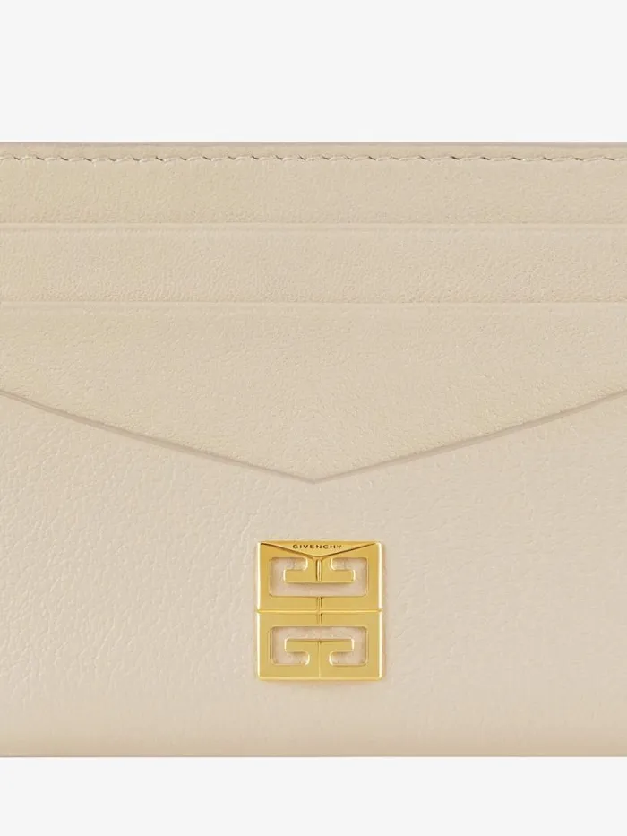 4g Card Holder In Grained Leather Natural Beige Women Givenchy Wallets and Card Holders