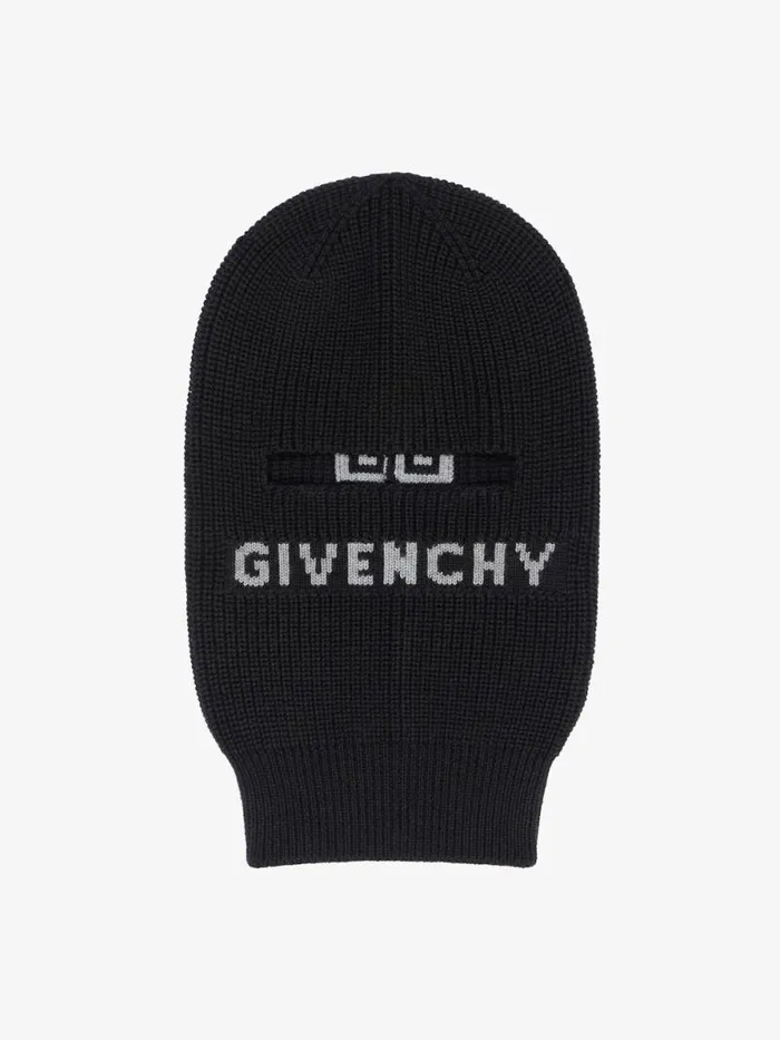 4g Knitted Balaclava In Wool Blackgrey Men Givenchy Beanies and Caps