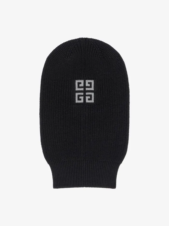 4g Knitted Balaclava In Wool Blackgrey Men Givenchy Beanies and Caps