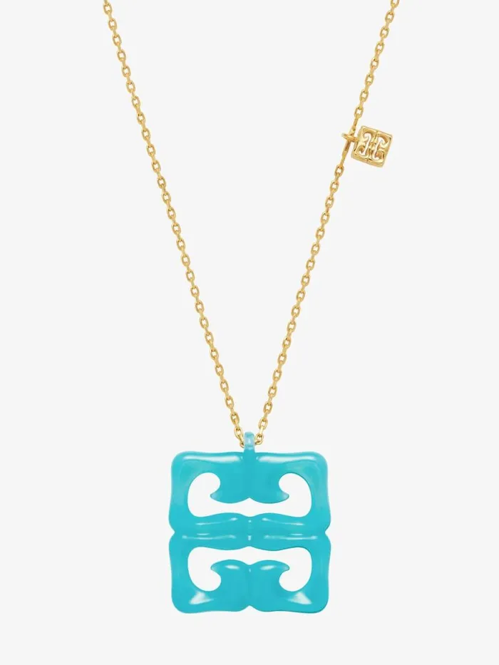 4g Liquid Necklace In Metal And Resin Aqua Green Women Givenchy Jewelry