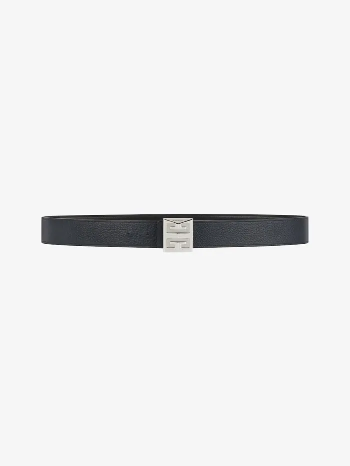 4g Reversible Belt In Leather Blackdark Blue Men Givenchy Belts