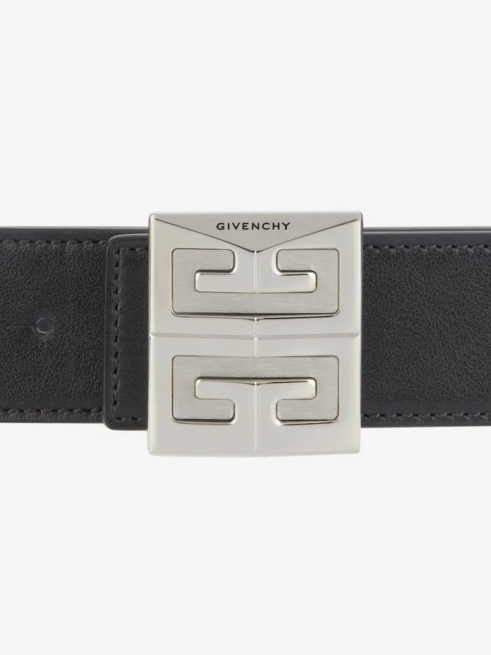 4g Reversible Belt In Leather Blackdark Blue Men Givenchy Belts