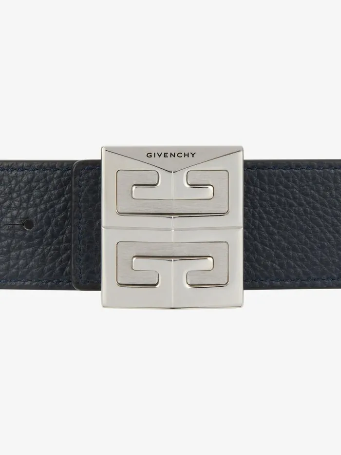 4g Reversible Belt In Leather Blackdark Blue Men Givenchy Belts