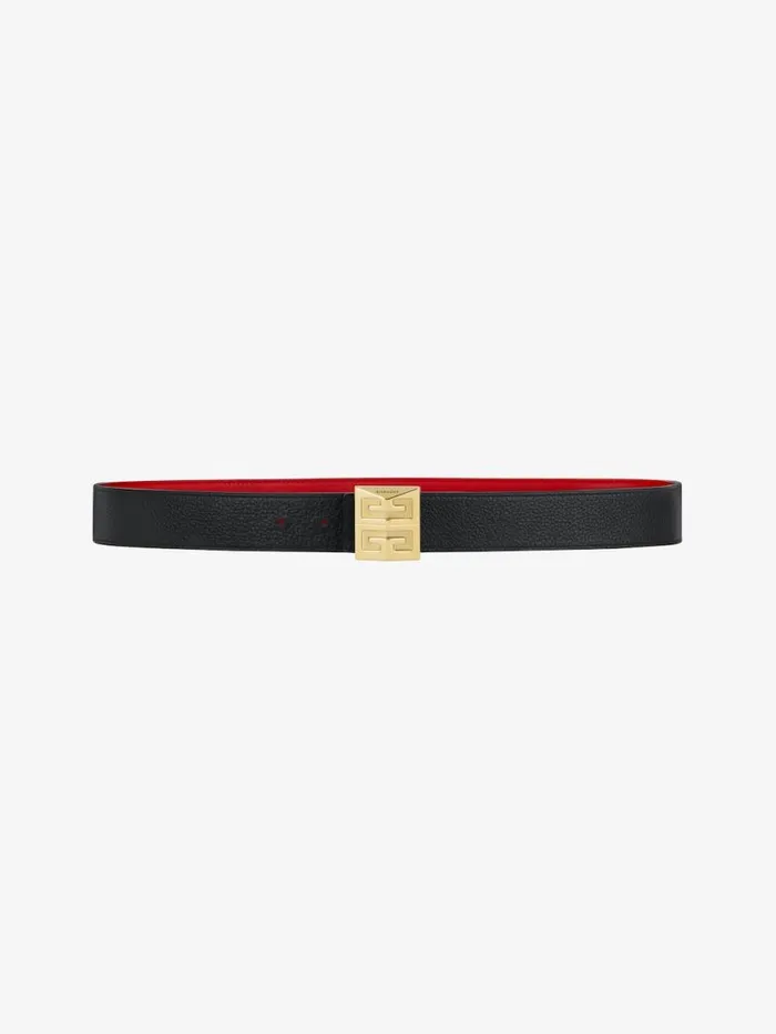 4g Reversible Belt In Leather Blackred Men Givenchy Belts
