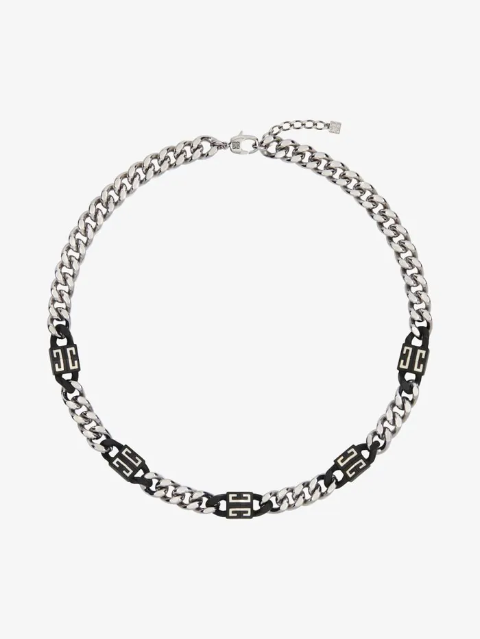 4g Short Necklace In Metal Blacksilvery Men Givenchy Jewelry