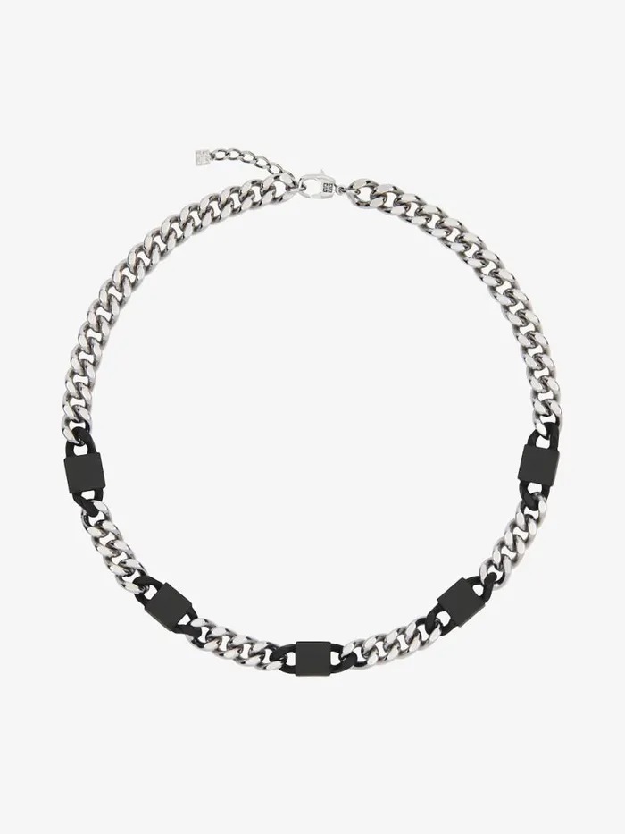 4g Short Necklace In Metal Blacksilvery Men Givenchy Jewelry