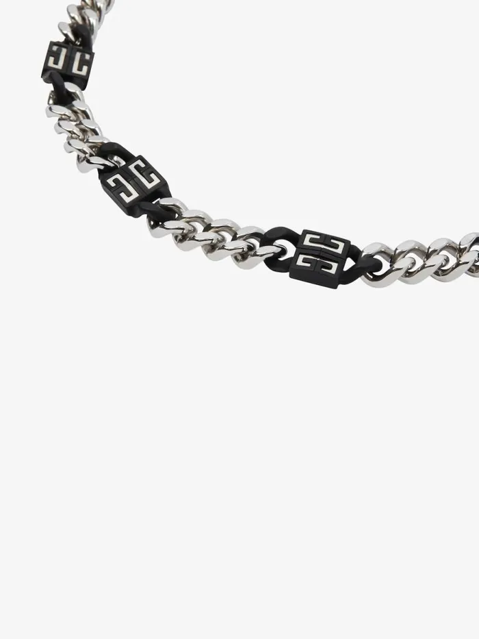 4g Short Necklace In Metal Blacksilvery Men Givenchy Jewelry