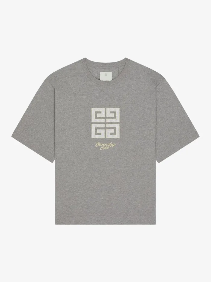 4g TShirt In Cotton Light Grey Melange Men Givenchy TShirts
