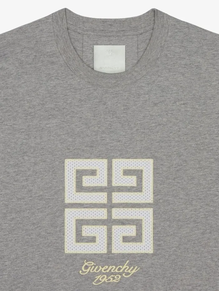 4g TShirt In Cotton Light Grey Melange Men Givenchy TShirts