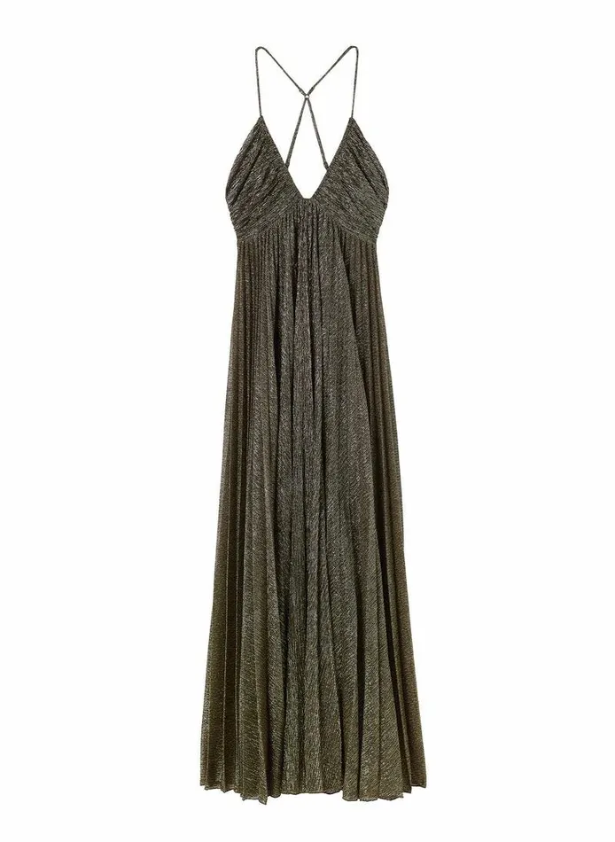 Accessories Women ALC Angelina II Metallic Pleated Dress Gold Accessories Women ALC Angelina II Metallic Pleated Dress Gold