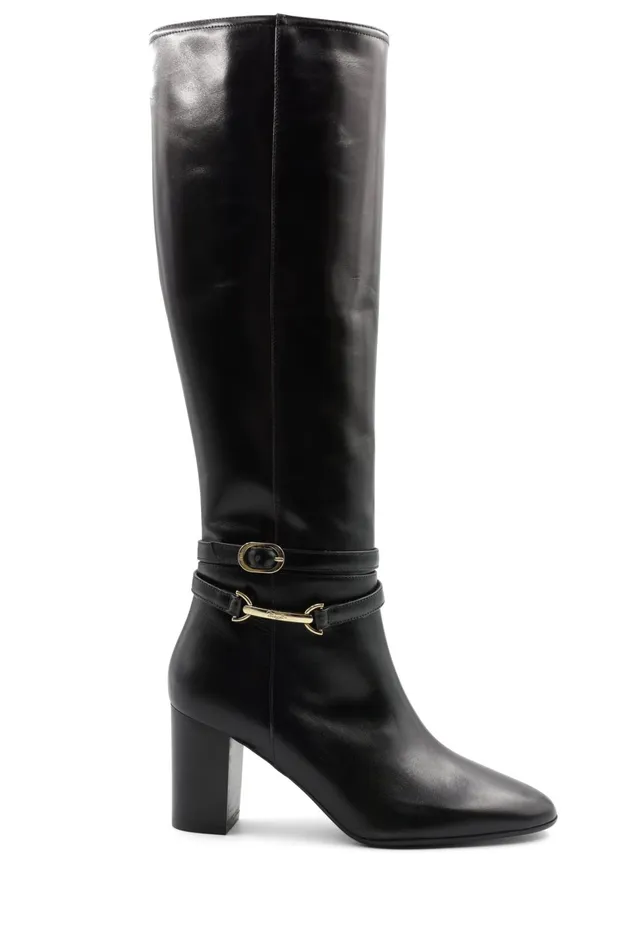 Adriana Knee High Block Heel Leather Boot 8211 Black Women Bruno Magli Boots Adriana Knee High Block Heel Leather Boot 8211 Black Women Bruno Magli Boots