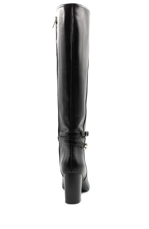Adriana Knee High Block Heel Leather Boot 8211 Black Women Bruno Magli Boots Adriana Knee High Block Heel Leather Boot 8211 Black Women Bruno Magli Boots
