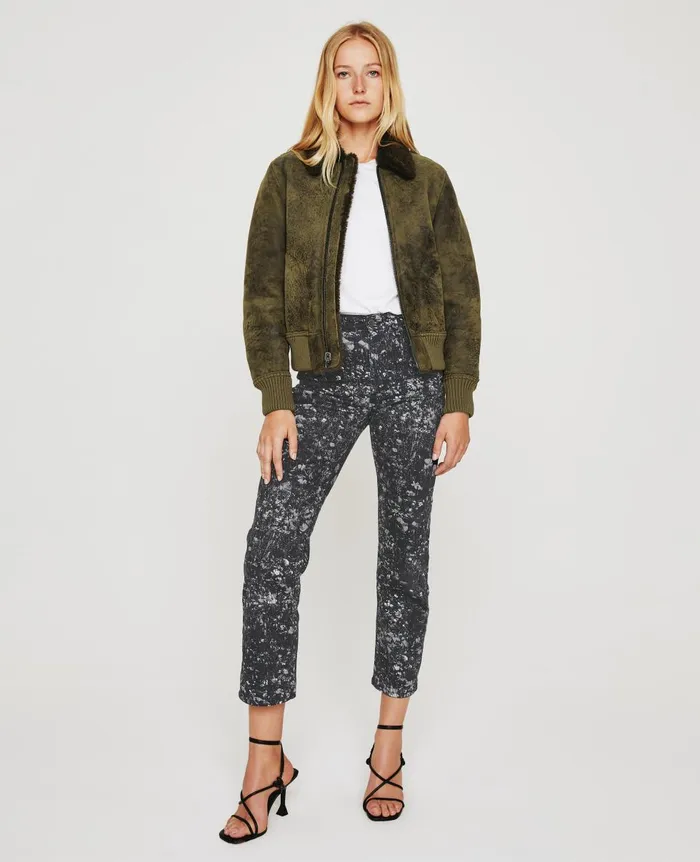 AG Jeans Alexxis Crop Flower Field Black Multi Women Denim