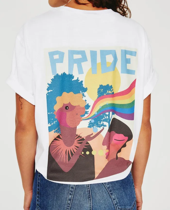 AG Jeans Bryce Crew Pride Is Belonging True White WomenMen Tees and Tanks AG Jeans Bryce Crew Pride Is Belonging True White WomenMen Tees and Tanks