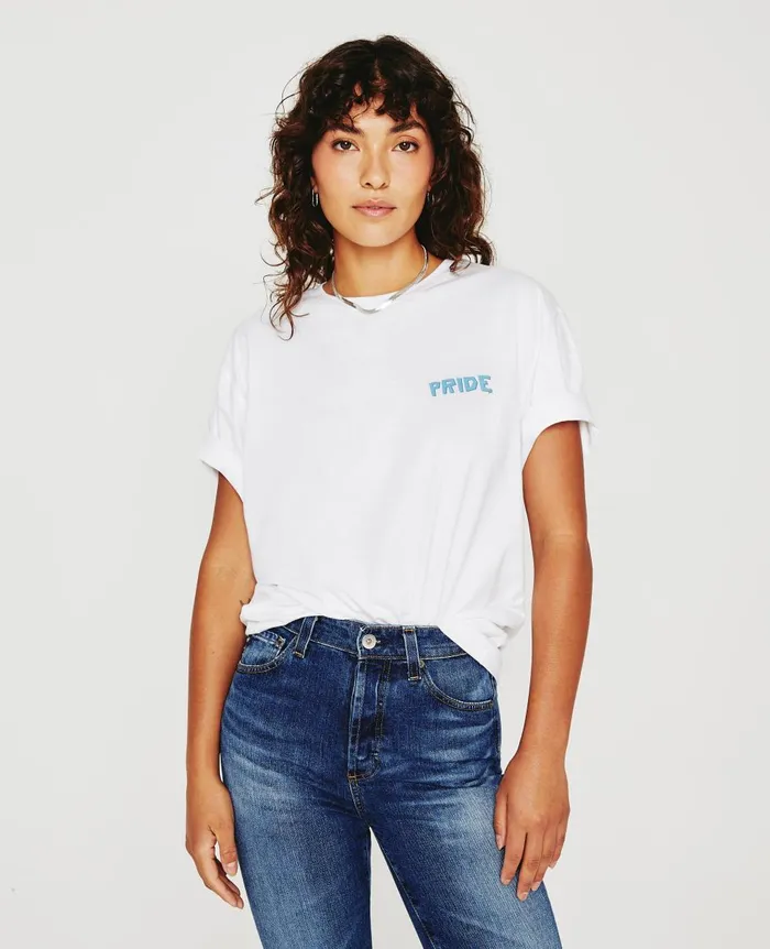 AG Jeans Bryce Crew Pride Is Belonging True White WomenMen Tees and Tanks AG Jeans Bryce Crew Pride Is Belonging True White WomenMen Tees and Tanks