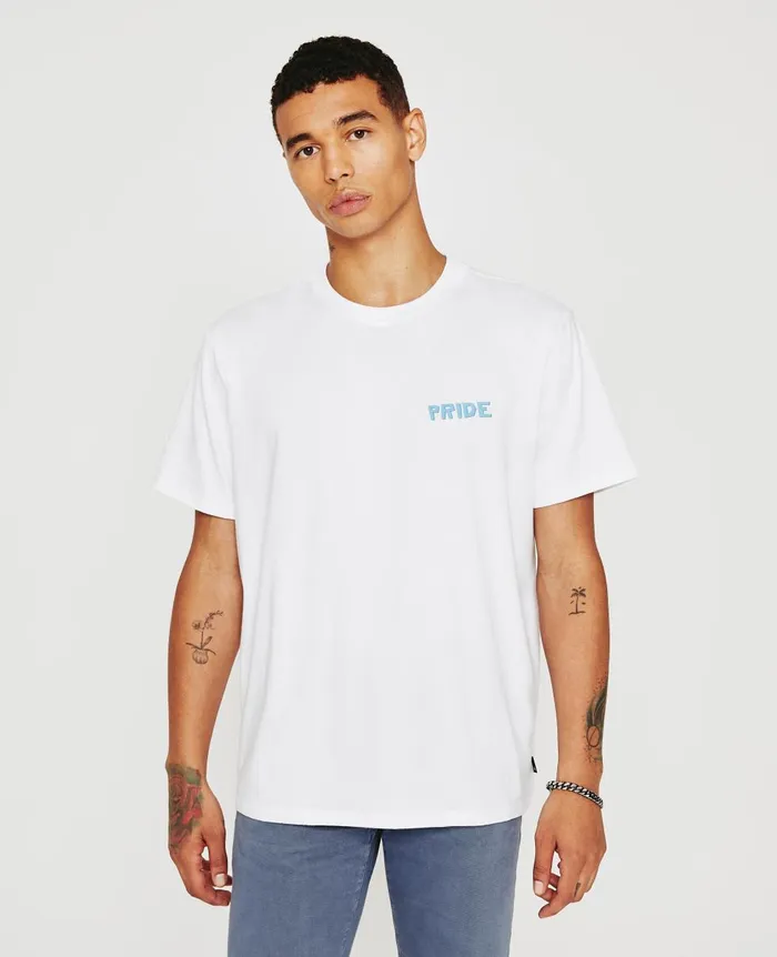 AG Jeans Bryce Crew Pride Is Belonging True White WomenMen Tees and Tanks AG Jeans Bryce Crew Pride Is Belonging True White WomenMen Tees and Tanks