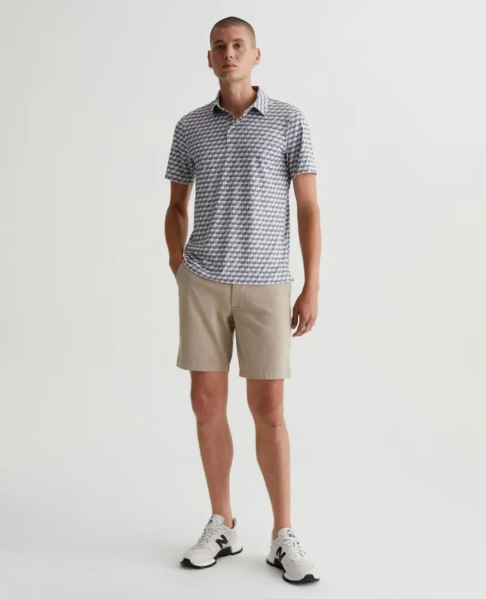 AG Jeans Bryce Polo Accent Cubes Light Grey Multi Men Polos