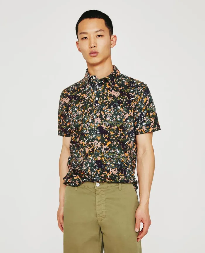 AG Jeans Bryce Polo Forest Leopard Men Polos