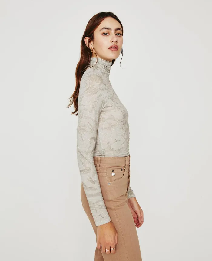 AG Jeans Chels Turtleneck Radio Map Neutral Multi Women Tops and Shirts AG Jeans Chels Turtleneck Radio Map Neutral Multi Women Tops and Shirts