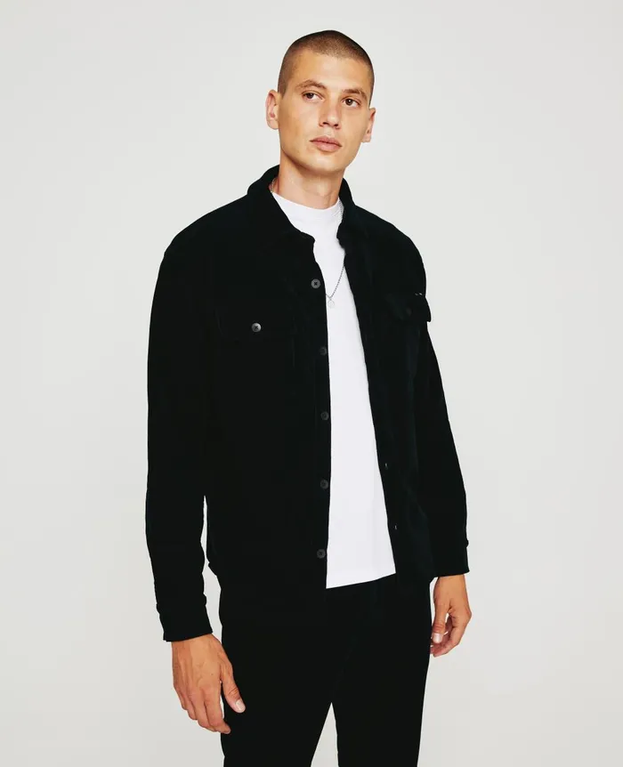 AG Jeans Elias Shirt Jacket Pure Black Men Shirts