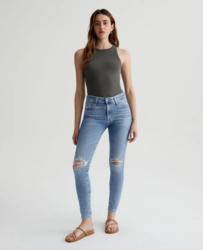 AG Jeans Farrah Skinny Ankle 20 Years Undertow Destructed Women Denim