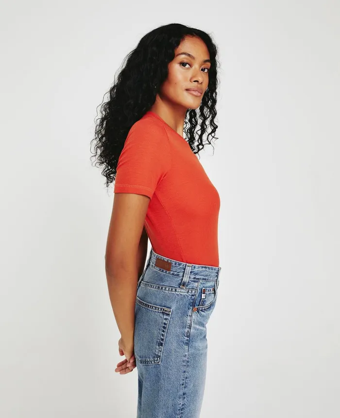 AG Jeans Gray Boy Tee Terra Cotta Women Tees and Tanks AG Jeans Gray Boy Tee Terra Cotta Women Tees and Tanks