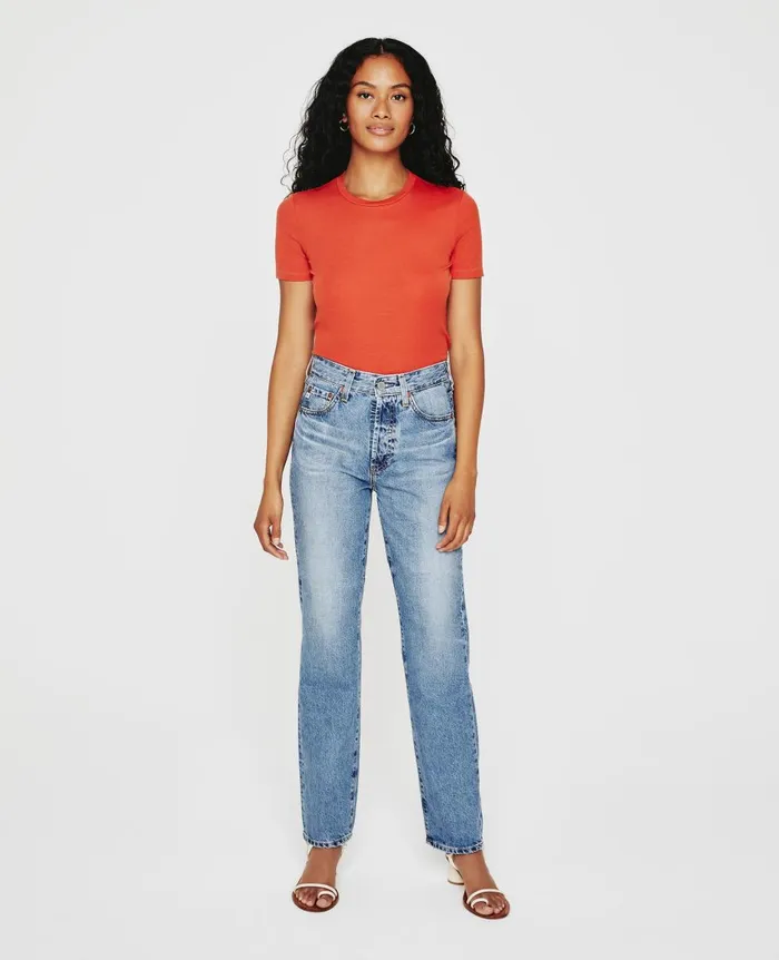 AG Jeans Gray Boy Tee Terra Cotta Women Tees and Tanks AG Jeans Gray Boy Tee Terra Cotta Women Tees and Tanks