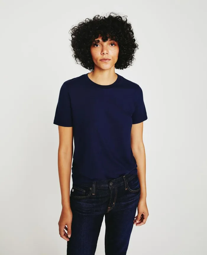 AG Jeans Jagger Crew Deep Navy Women Tees and Tanks