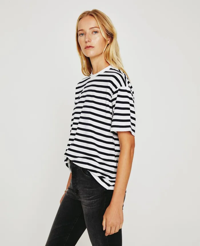 AG Jeans Karter ExBoyfriend True Whitedeep Aegean Women Tees and Tanks AG Jeans Karter ExBoyfriend True Whitedeep Aegean Women Tees and Tanks