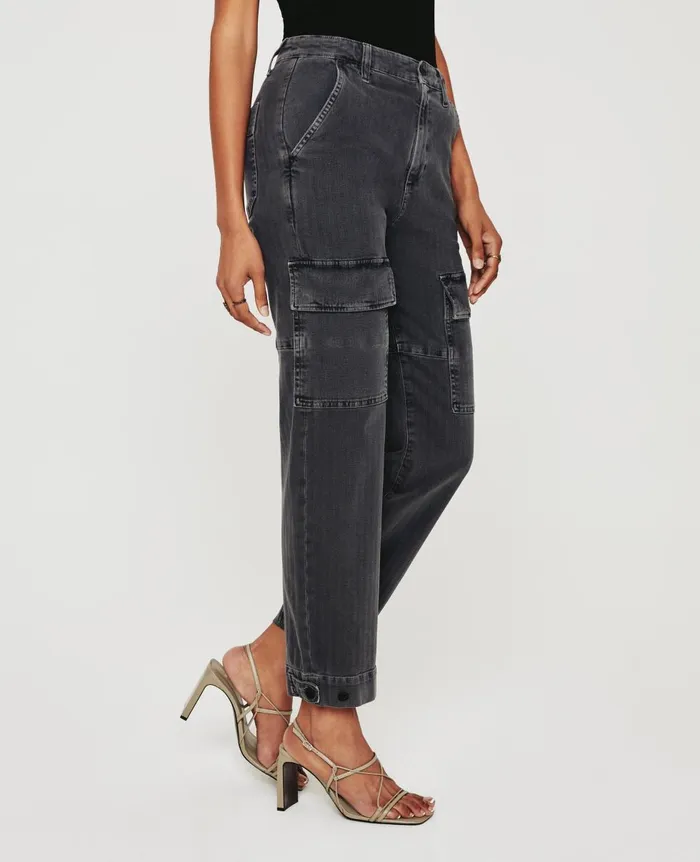 AG Jeans Knoxx Cargo Sulfur Black Women Pants AG Jeans Knoxx Cargo Sulfur Black Women Pants
