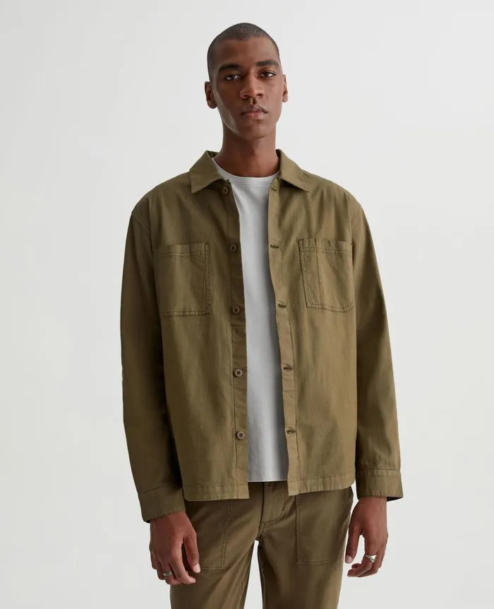 AG Jeans Lance Fatigue Sulfur Shady Moss Men Shirts