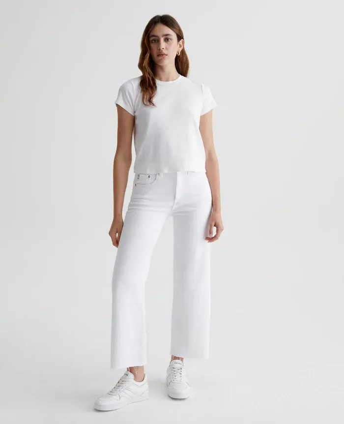 AG Jeans Saige Wide Leg Crop Modern White Women Denim