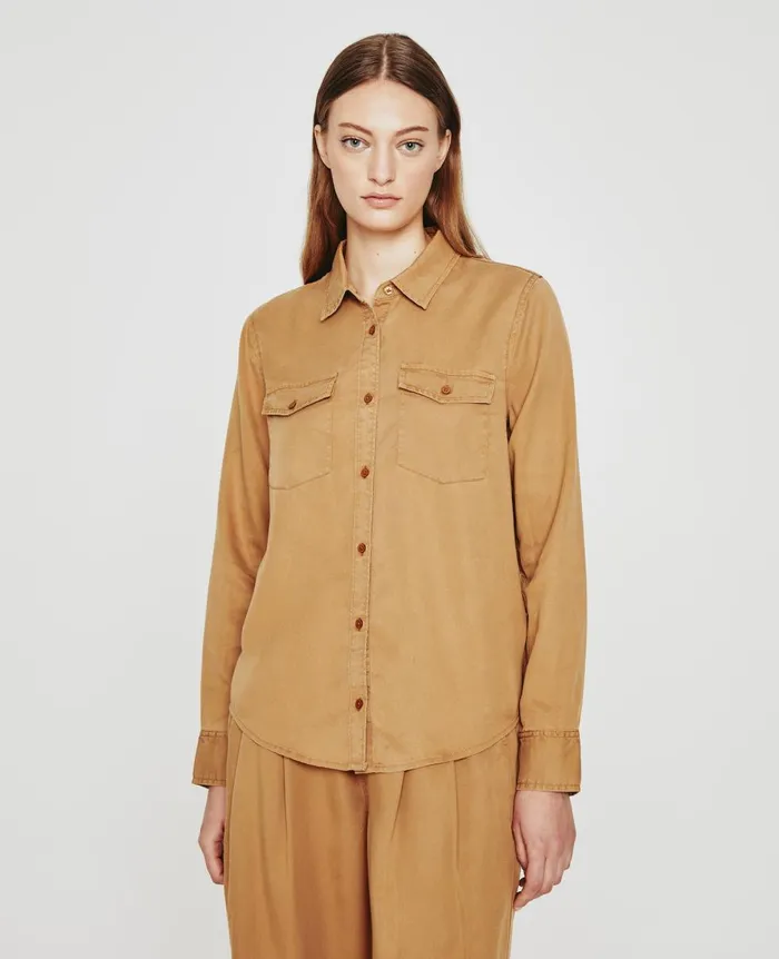 AG Jeans Shiela Utility Antique Bronze Women Tops and Shirts