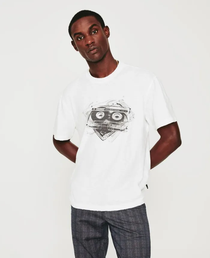 AG Jeans Wesley Crew Mix Tape 5 Years True White Men Tees
