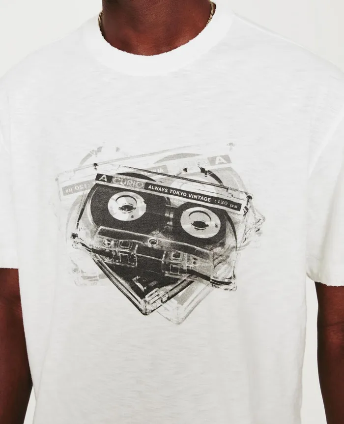 AG Jeans Wesley Crew Mix Tape 5 Years True White Men Tees AG Jeans Wesley Crew Mix Tape 5 Years True White Men Tees