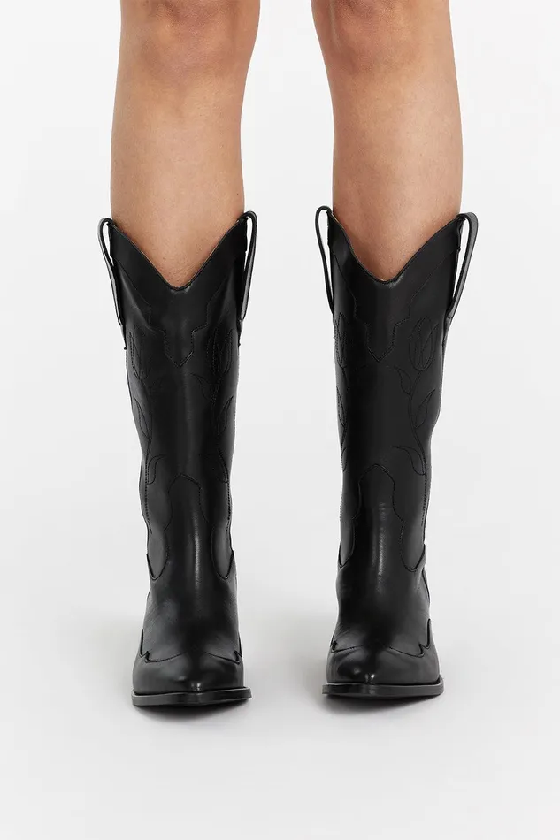 ALOHAS LIBERTY BLACK LEATHER BOOTS Women DISSH The Gift Shop