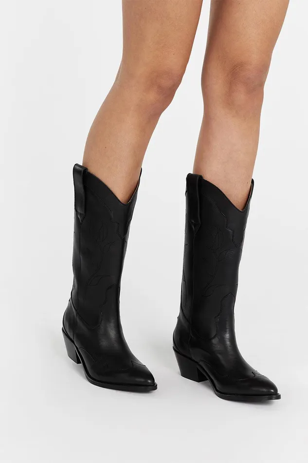 ALOHAS LIBERTY BLACK LEATHER BOOTS Women DISSH The Gift Shop