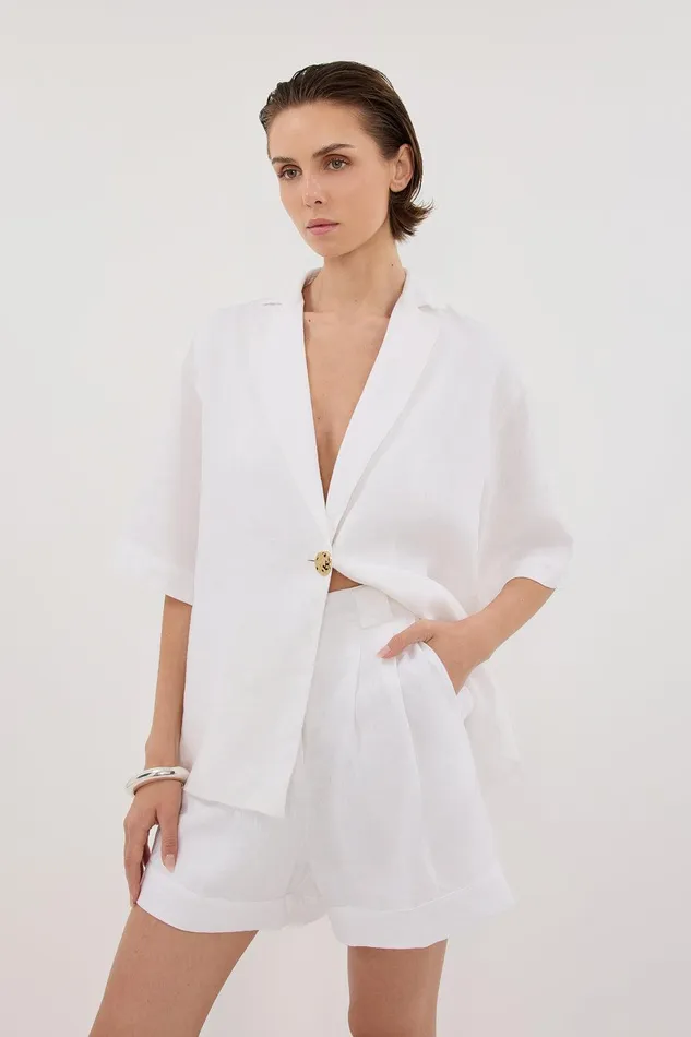 ALONDRA WHITE LINEN SHORT Women DISSH Shorts