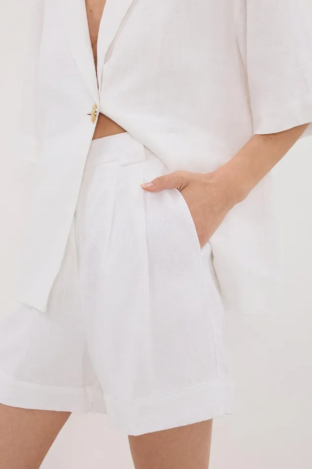 ALONDRA WHITE LINEN SHORT Women DISSH Shorts