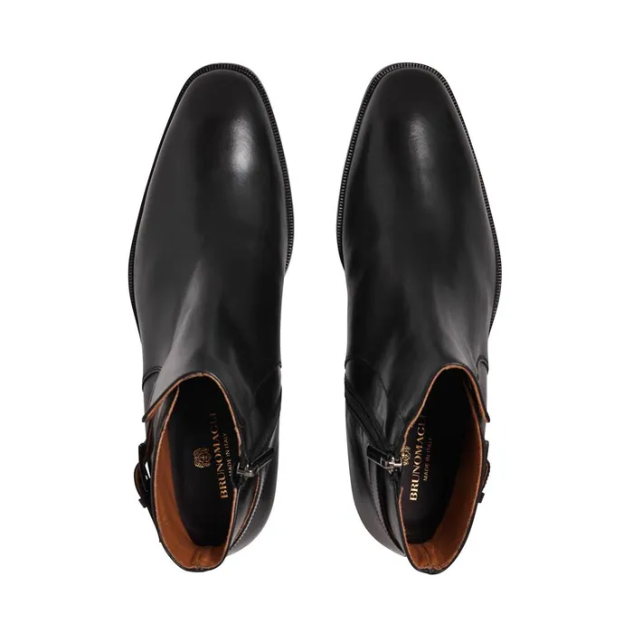 Angiolini Leather Dress Boot 8211 Black Men Bruno Magli Dress Shoes