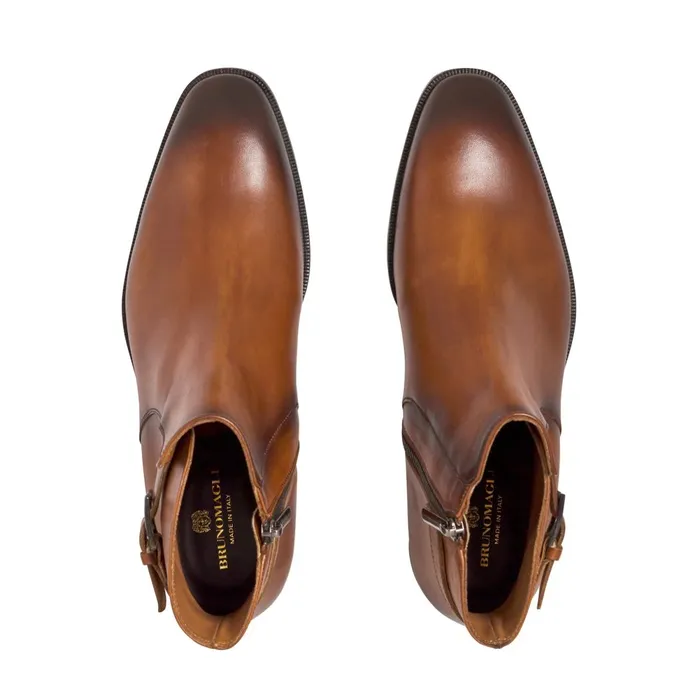 Angiolini Leather Dress Boot 8211 Cognac Men Bruno Magli Dress Shoes