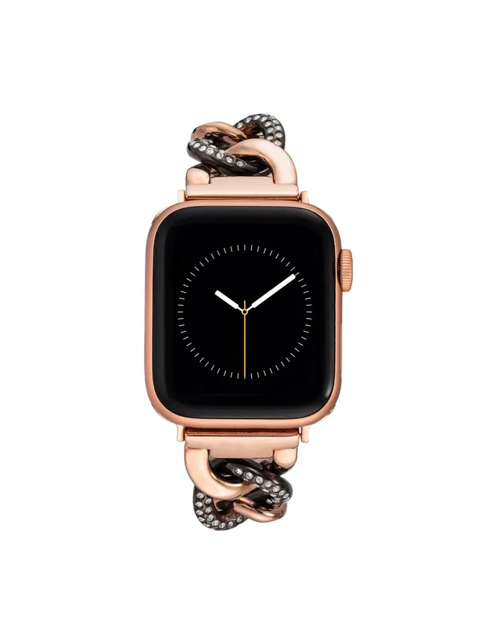 Anne Klein Chain Link Bracelet Band With Premium Crystals For Apple Watch Gunmetal Women Accessories Anne Klein Chain Link Bracelet Band With Premium Crystals For Apple Watch Gunmetal Women Accessories