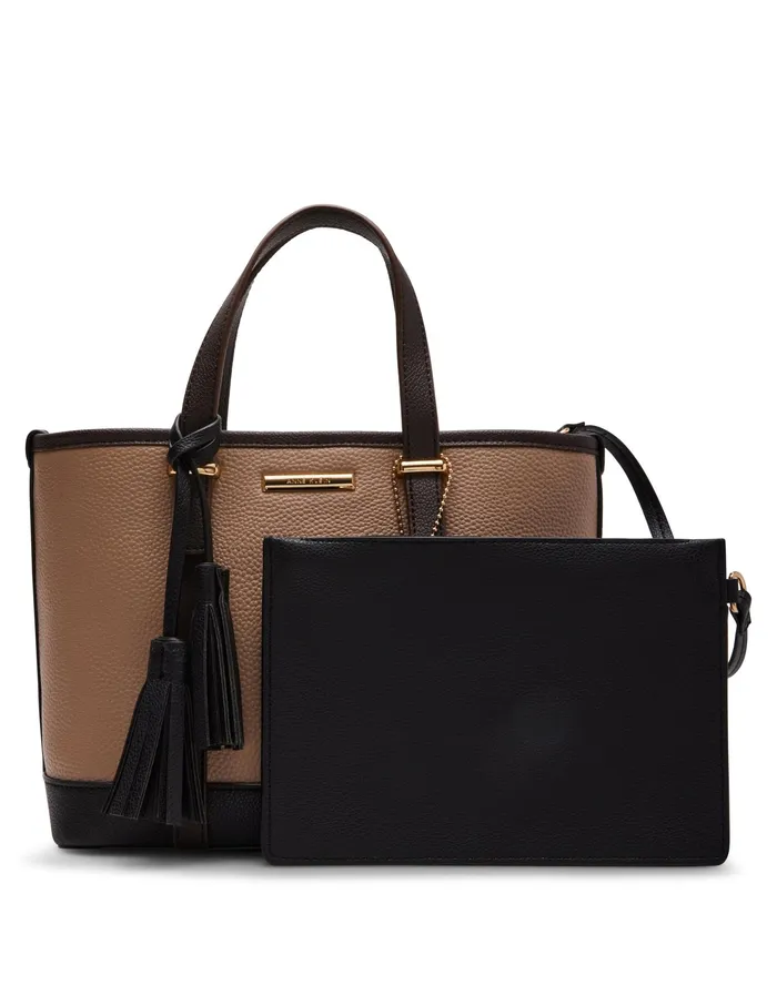 Anne Klein Colorblocked Mini Tote Truffle Women Handbags