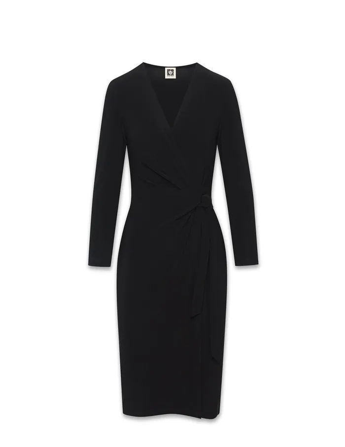 Anne Klein Faux Wrap Dress Anne Black Women Clothing